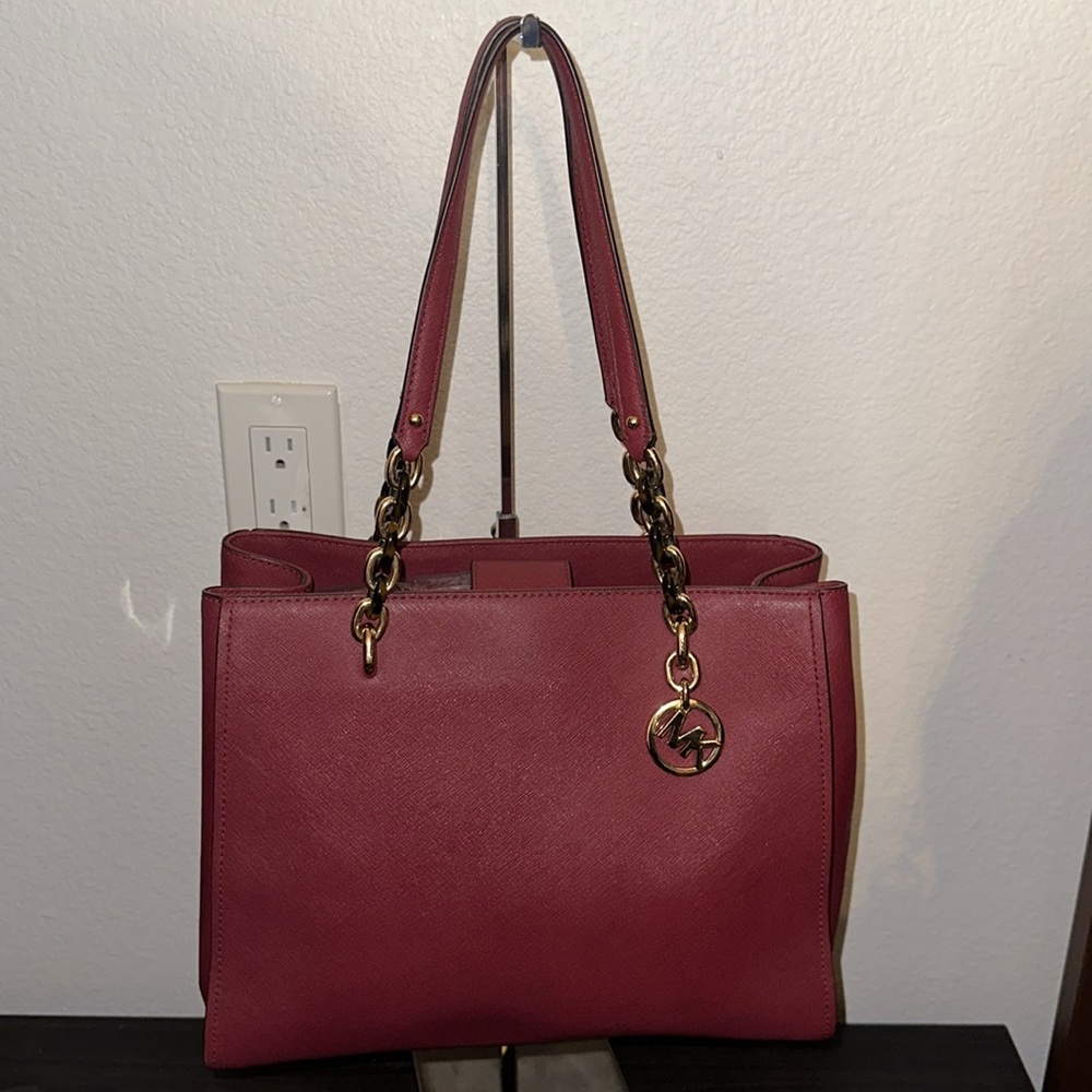 Michael Kors  MD Cynthia Cross Grain Leather Satchel - Picture 3 of 10